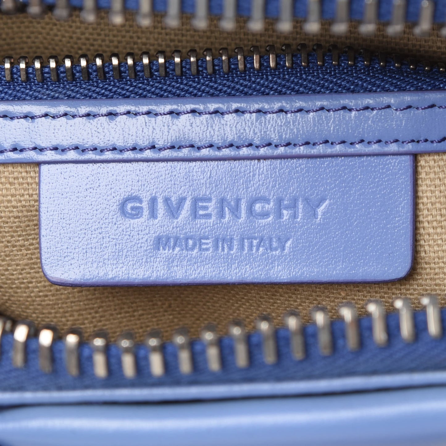 Shiny Lord Calfskin Mini Antigona Blue