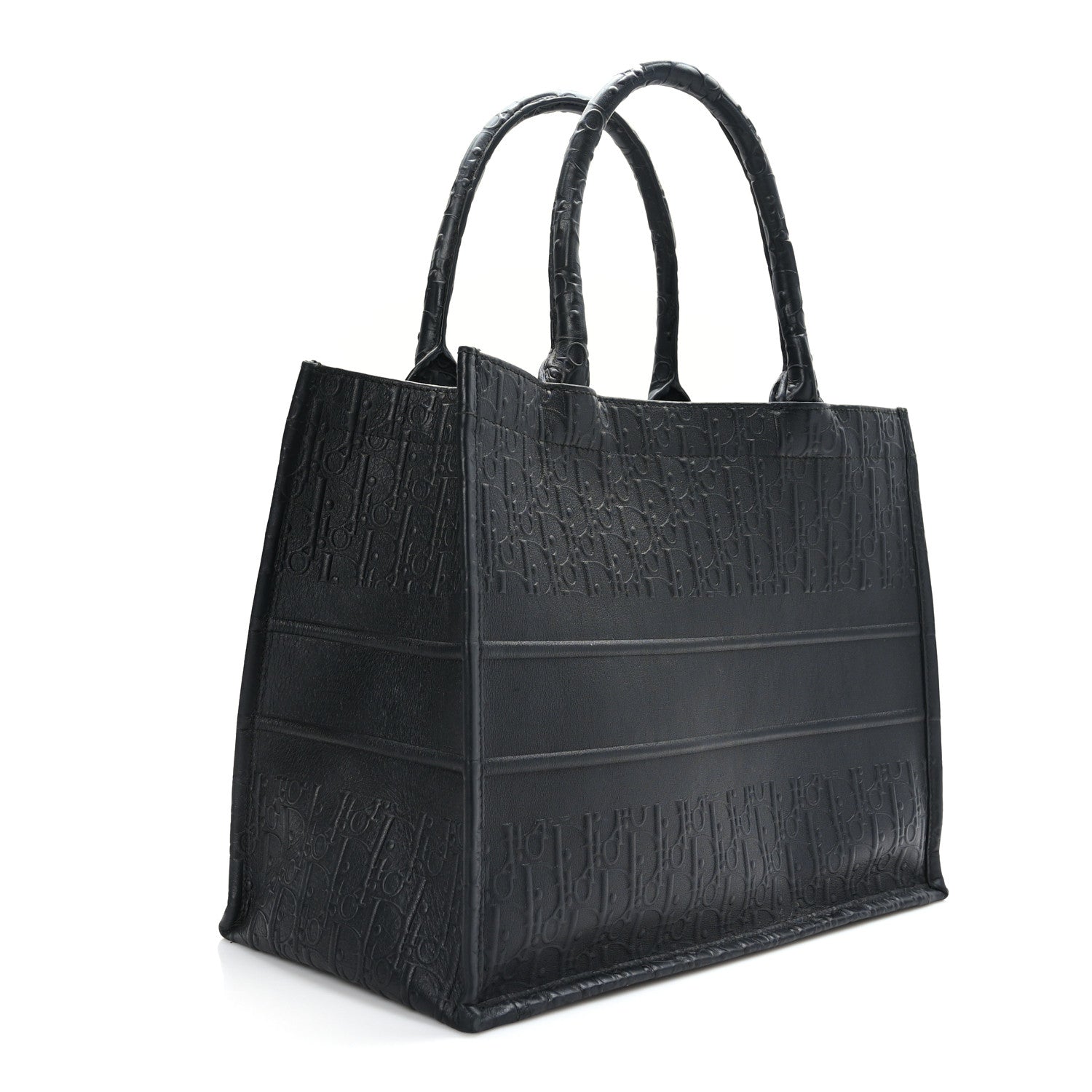 Christian Dior Oblique Calfskin Embossed Medium Book Tote Black 3 of 8