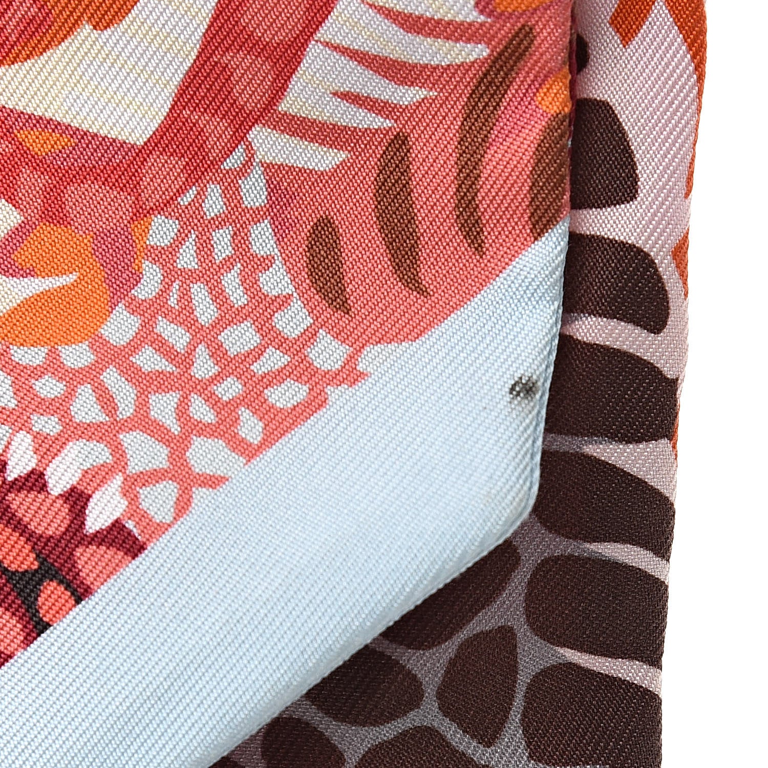 Hermes Silk Under The Waves Twilly Aqua Rose Poudre Brun 4 of 5