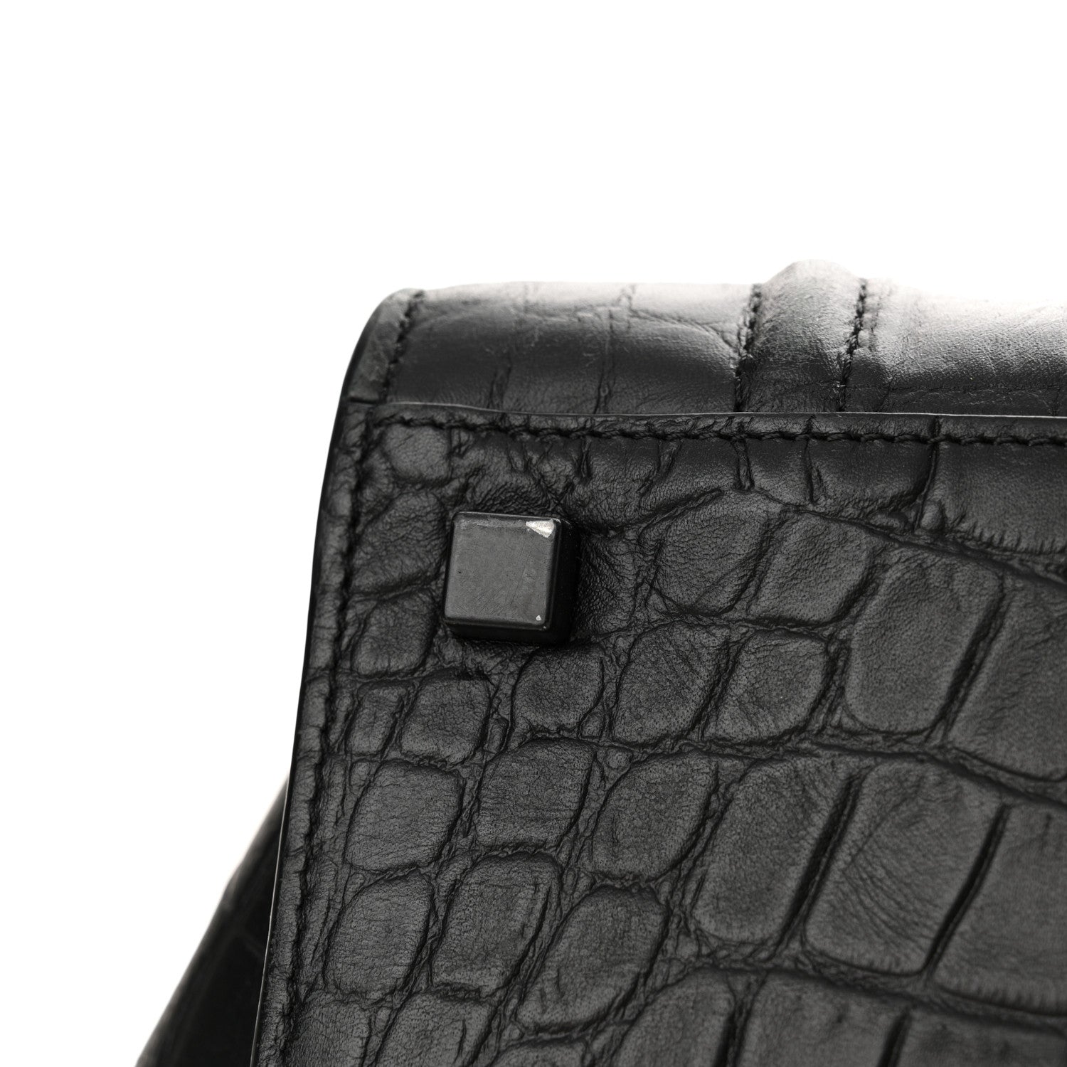 Celine Crocodile Embossed Calfskin Medium Phantom Luggage Black 13 of 16