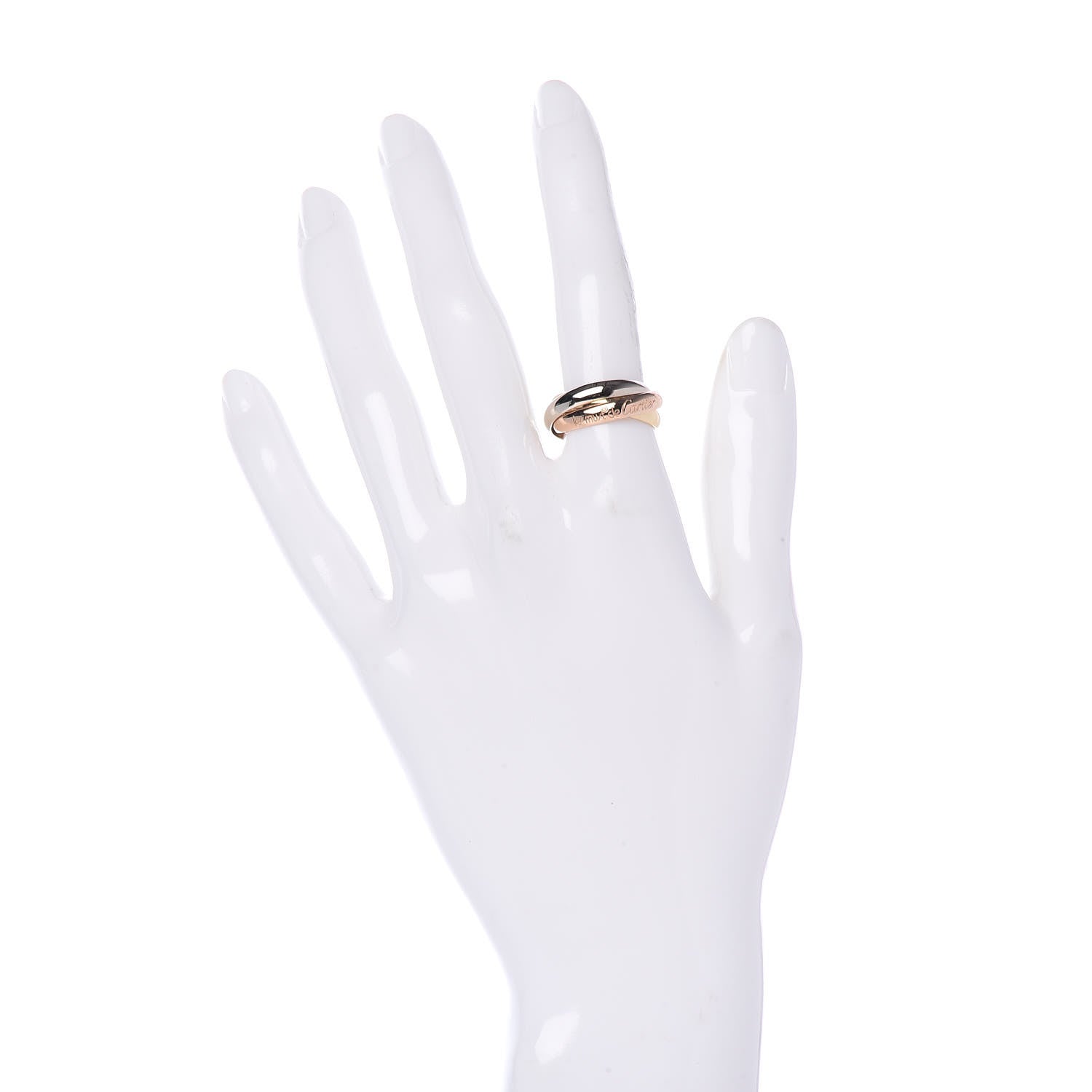 Cartier 18K Pink Yellow White Gold Classic Les Must De Trinity Ring 51 5.75 2 of 4