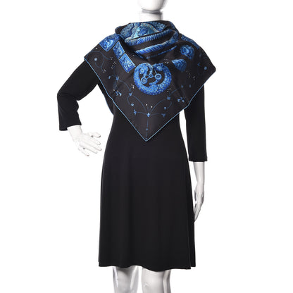 Hermes Silk Ors Nomades Scarf 90 Black Bleu Dur Turquoise 2 of 6