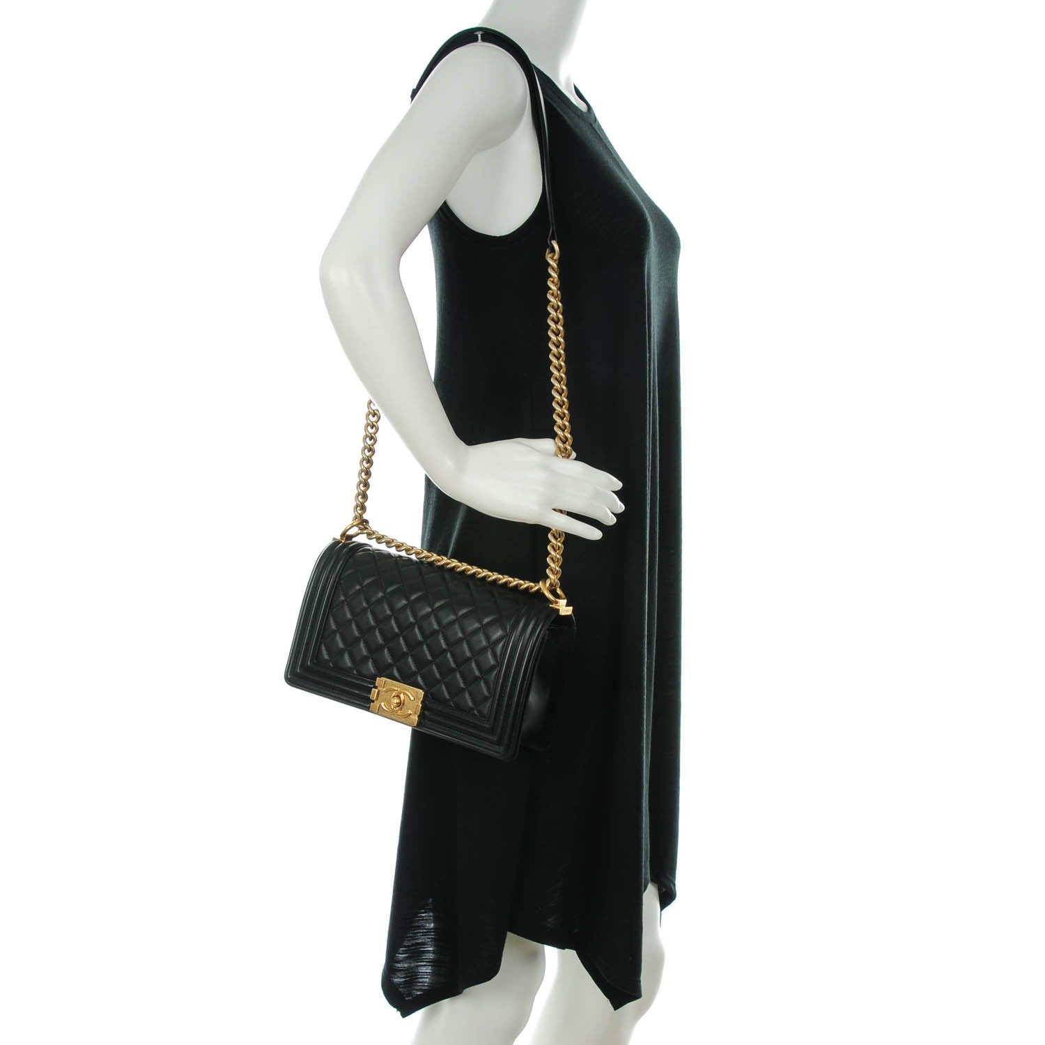 Chanel Calfskin Quilted Medium Boy Flap Black 2 of 8