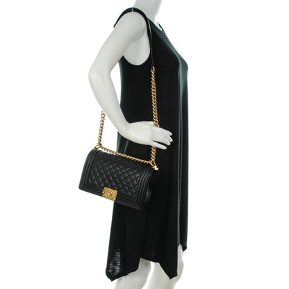 Chanel Calfskin Quilted Medium Boy Flap Black 2 of 8