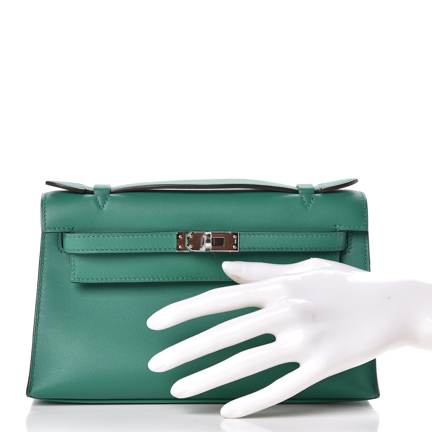 Hermes Swift Kelly Pochette Clutch Vert Vertigo 2 of 29