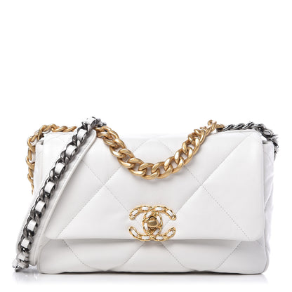 Chanel Goatskin Quilted Medium 19 Flap White 1 of 11