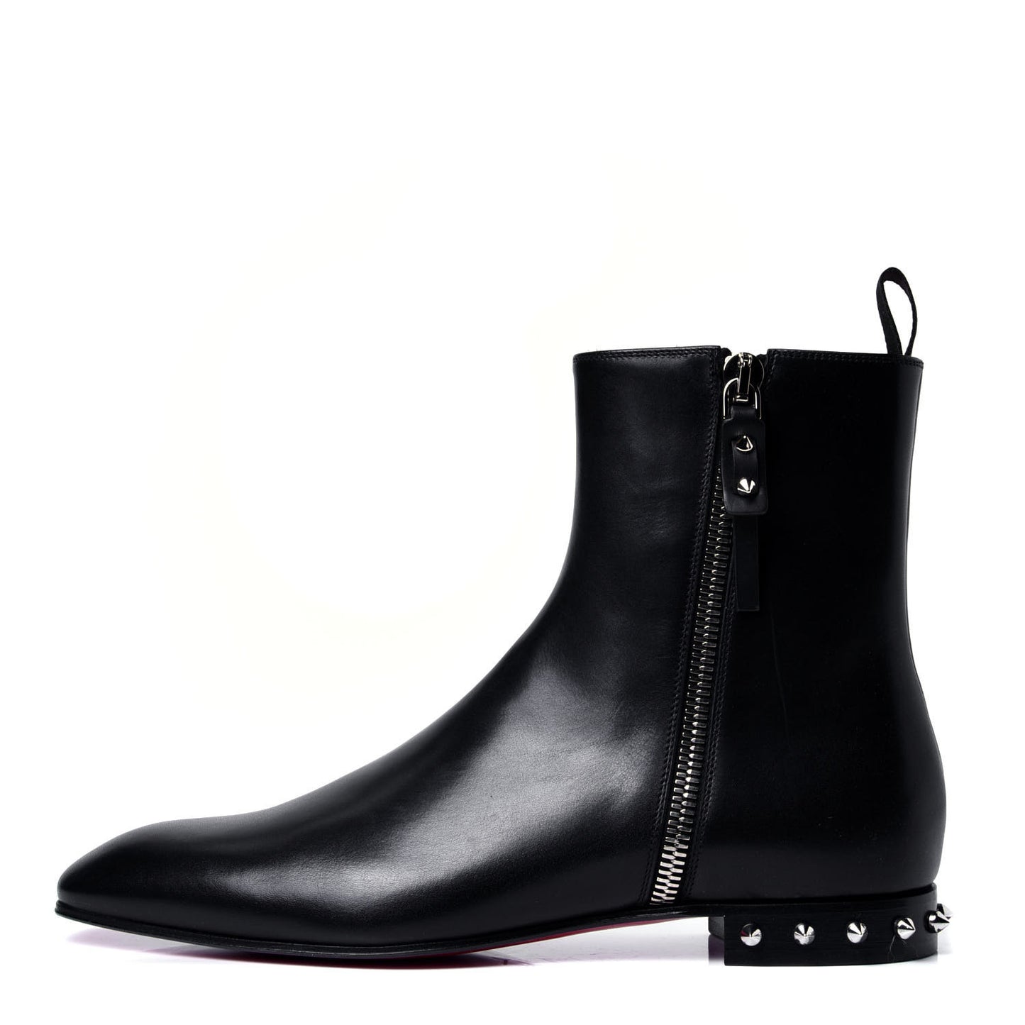 Calfskin Spikes Roadirik Flat Boots 43 Black