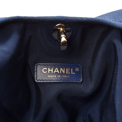 Chanel Cotton Canvas Large CC Embrace Hobo Navy 6 of 10