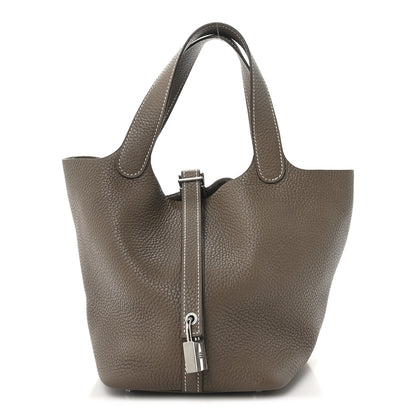 Hermes Taurillon Clemence Picotin Lock 18 PM Etoupe 1 of 13