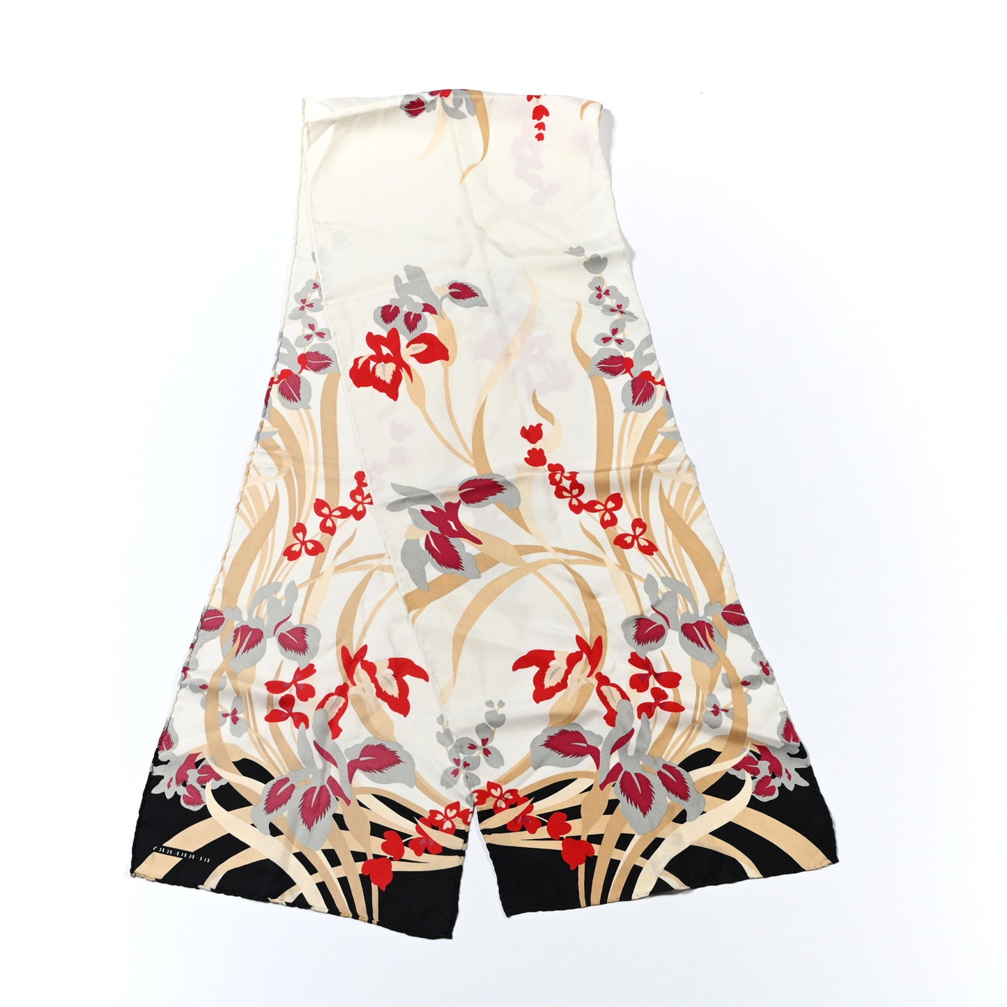 Silk Floral Print Scarf Multicolor