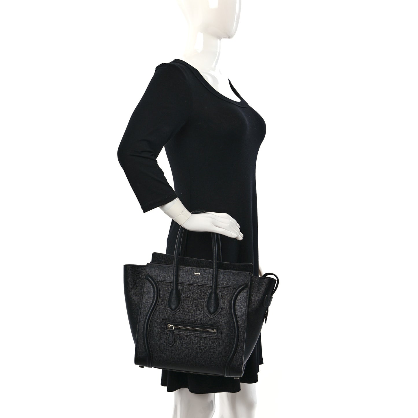 Drummed Calfskin Micro Luggage Black