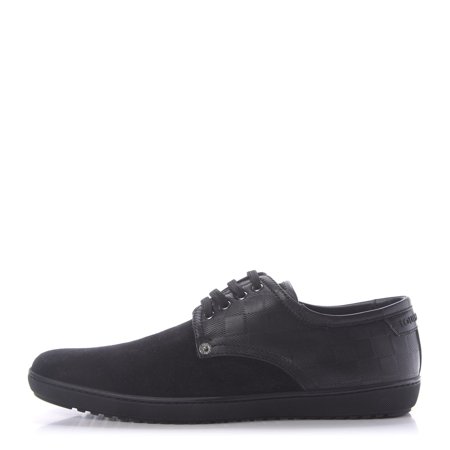 Damier Infini Suede Mens Team Derby Sneakers 8 Black