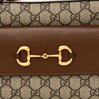 Gucci GG Supreme Monogram Small Horsebit 1955 Shoulder Bag Beige Brown Sugar 8 of 14