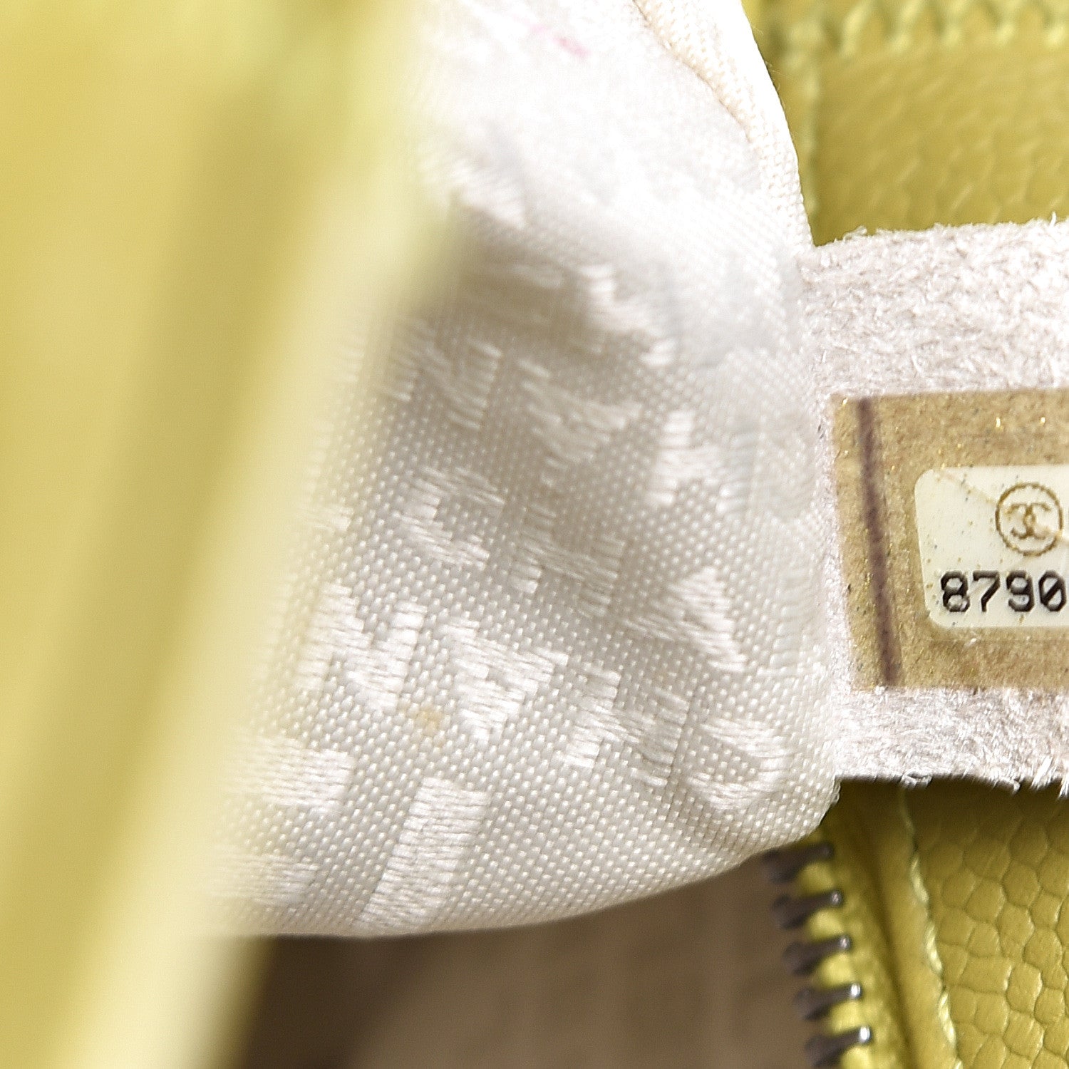 Chanel Caviar Square Stitched Tote Chartreuse 6 of 11