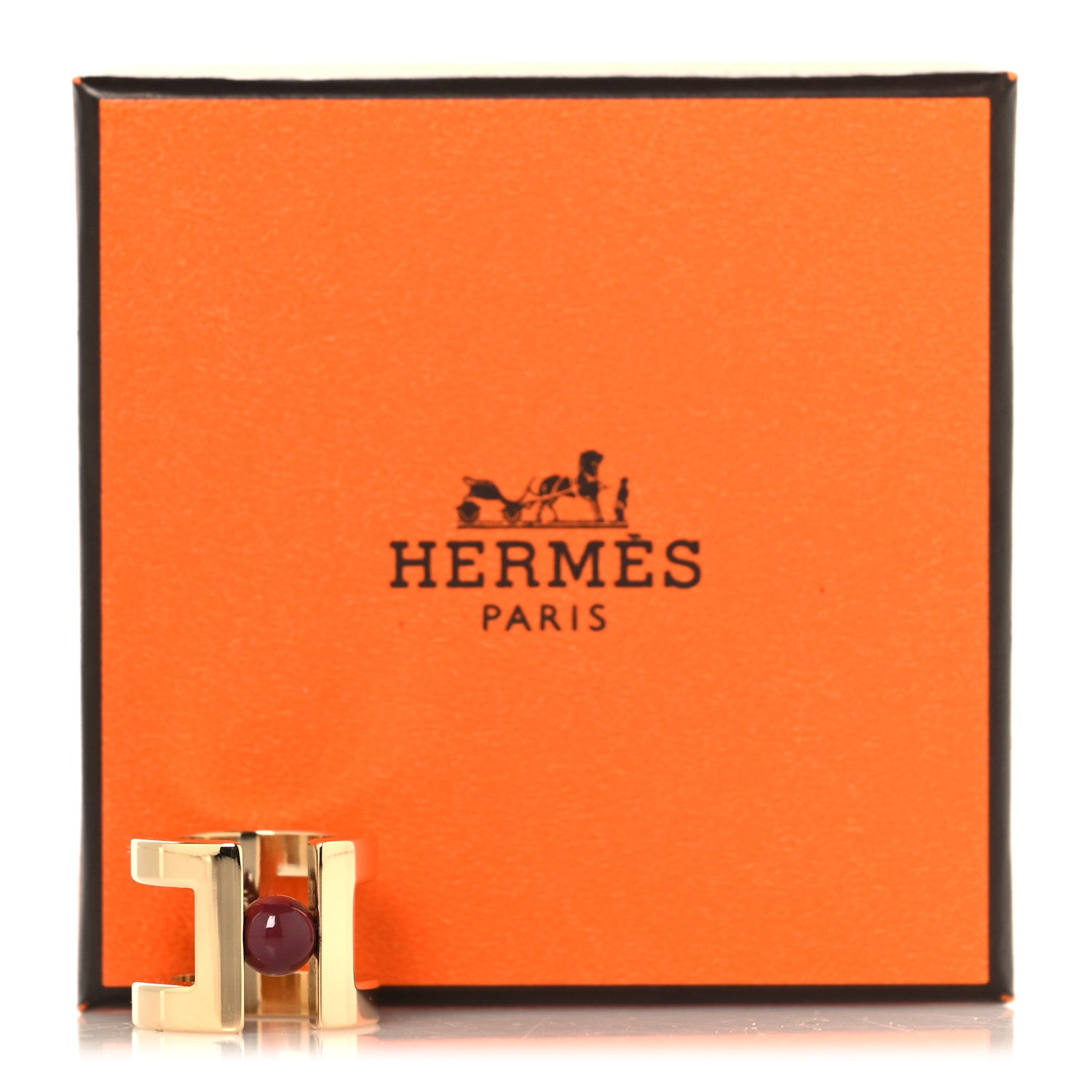 Hermes Permabrass H Perle Scarf Ring Rouge 4 of 4