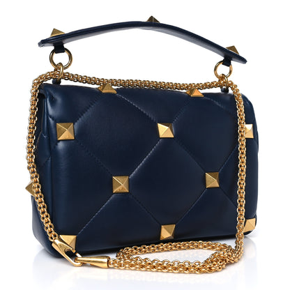 Valentino Garavani Nappa Large Roman Stud Shoulder Bag Marine 3 of 8