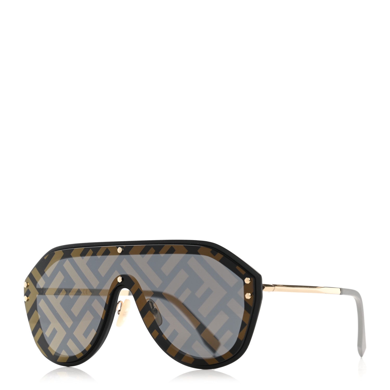 Fendi FF Fabulous Shield Sunglasses FF M0039/G/S Black 1 of 7