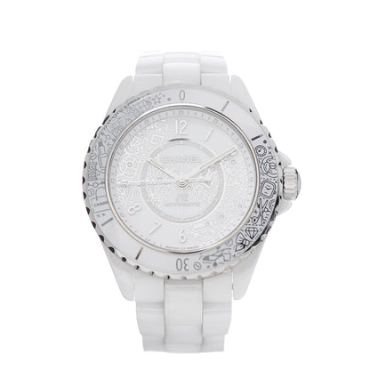 Chanel Stainless Steel Ceramic Diamond 38mm J12 Limited Edition Automatic Watch White 1 of 7