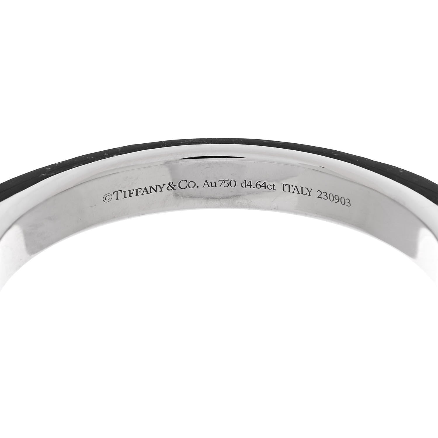 Tiffany 18K White Gold Diamond Tiffany Lock Bangle Pave Bracelet 3 of 4
