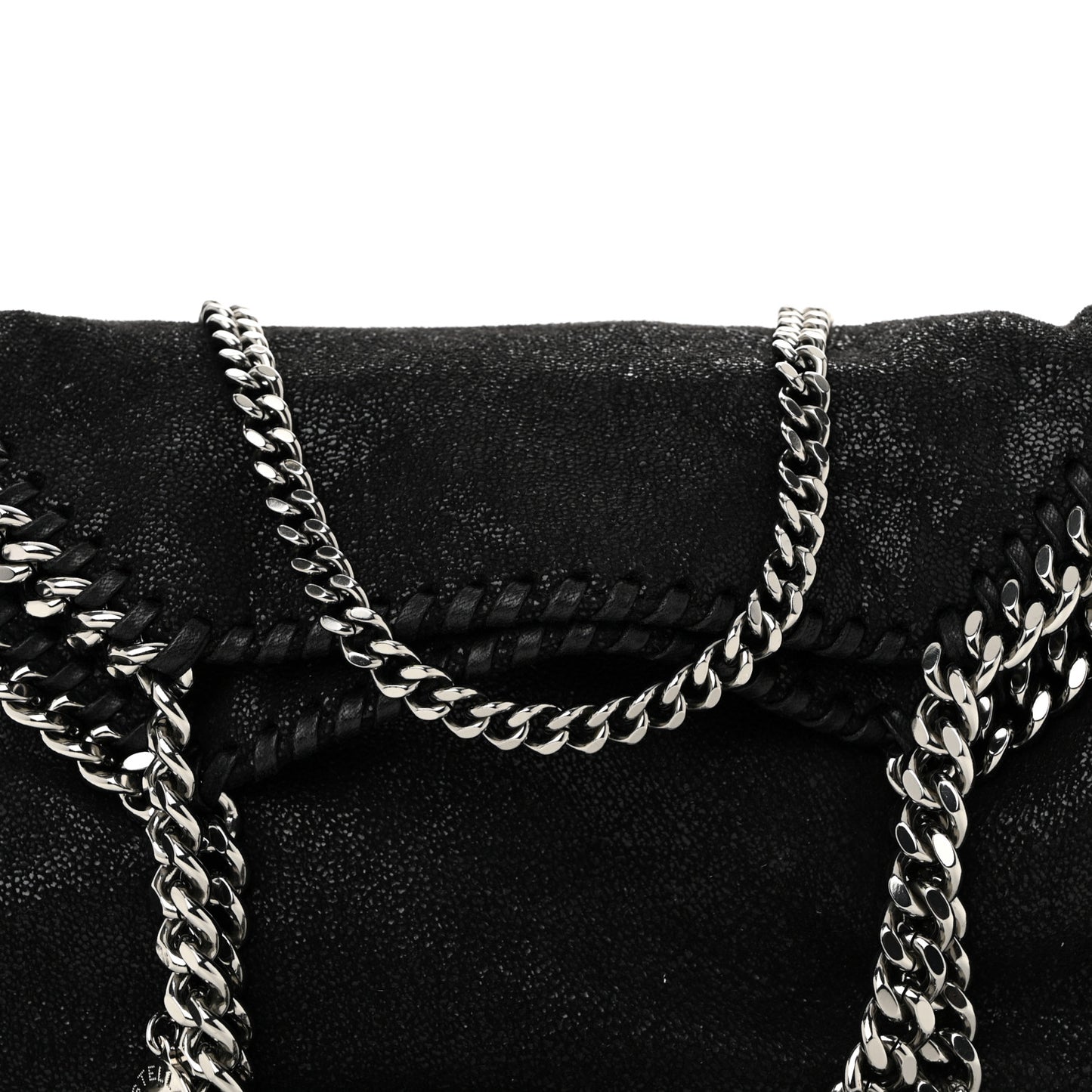 Shaggy Deer Mini Falabella Fold Over Tote Black