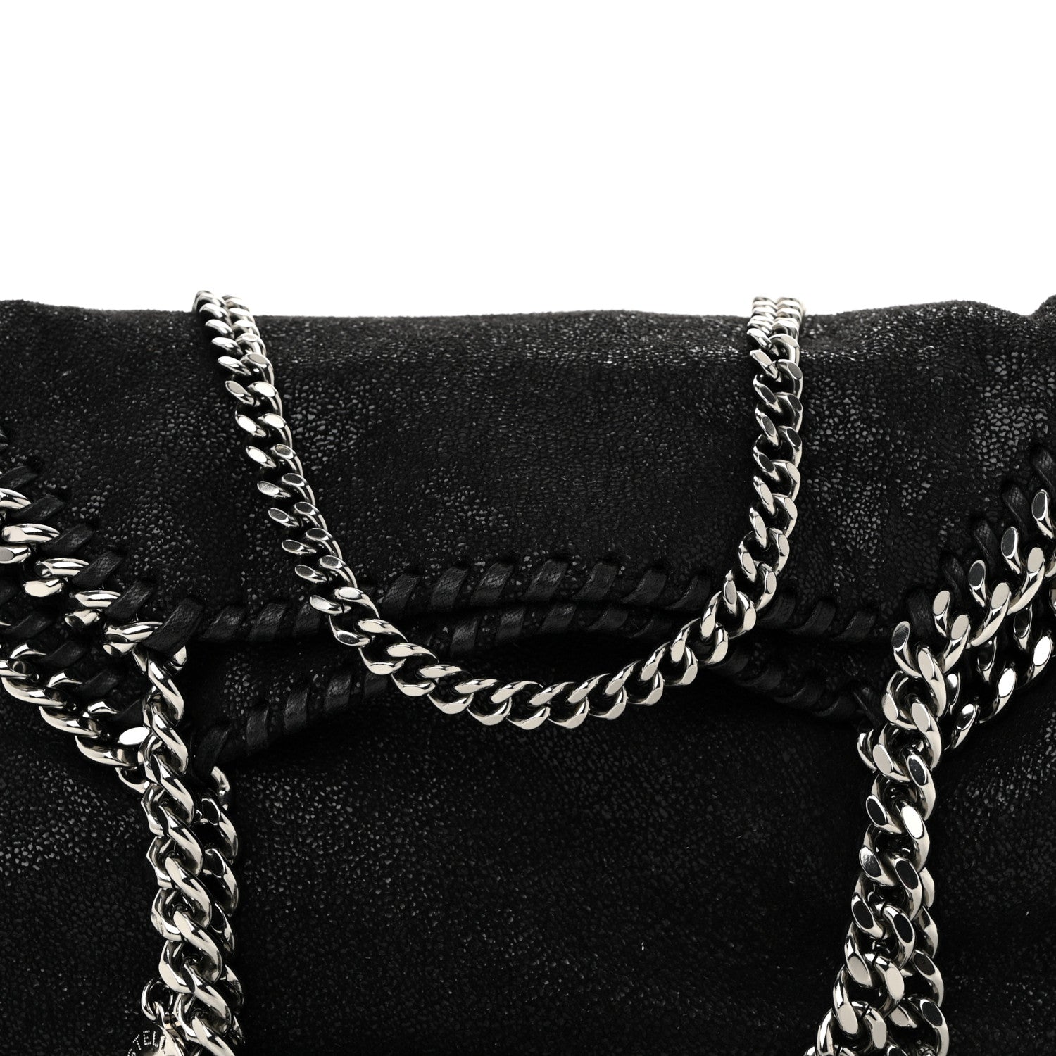 Stella McCartney Shaggy Deer Mini Falabella Fold Over Tote Black 7 of 9