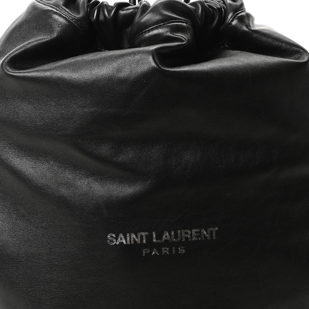 Lambskin Teddy Drawstring Bag Black