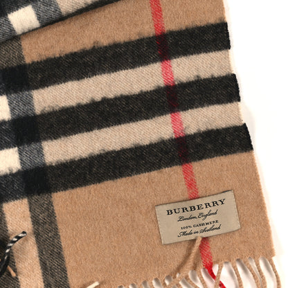Burberry Cashmere House Check Fringe Scarf Camel 3 of 3