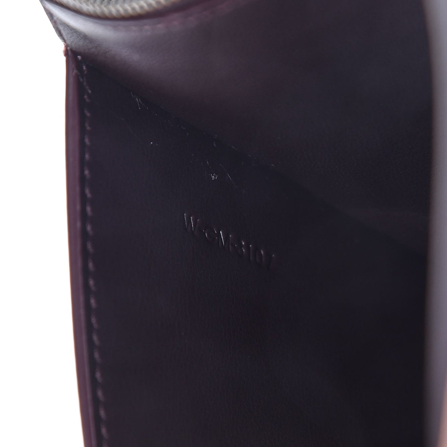 Calfskin Oval Clutch on Strap Burgundy