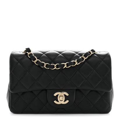 Chanel Lambskin Quilted Mini Rectangular Flap Black 1 of 11