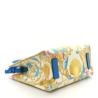 Versace Canvas Barocco Underwater Medusa Small Tote Light Blue White 4 of 10