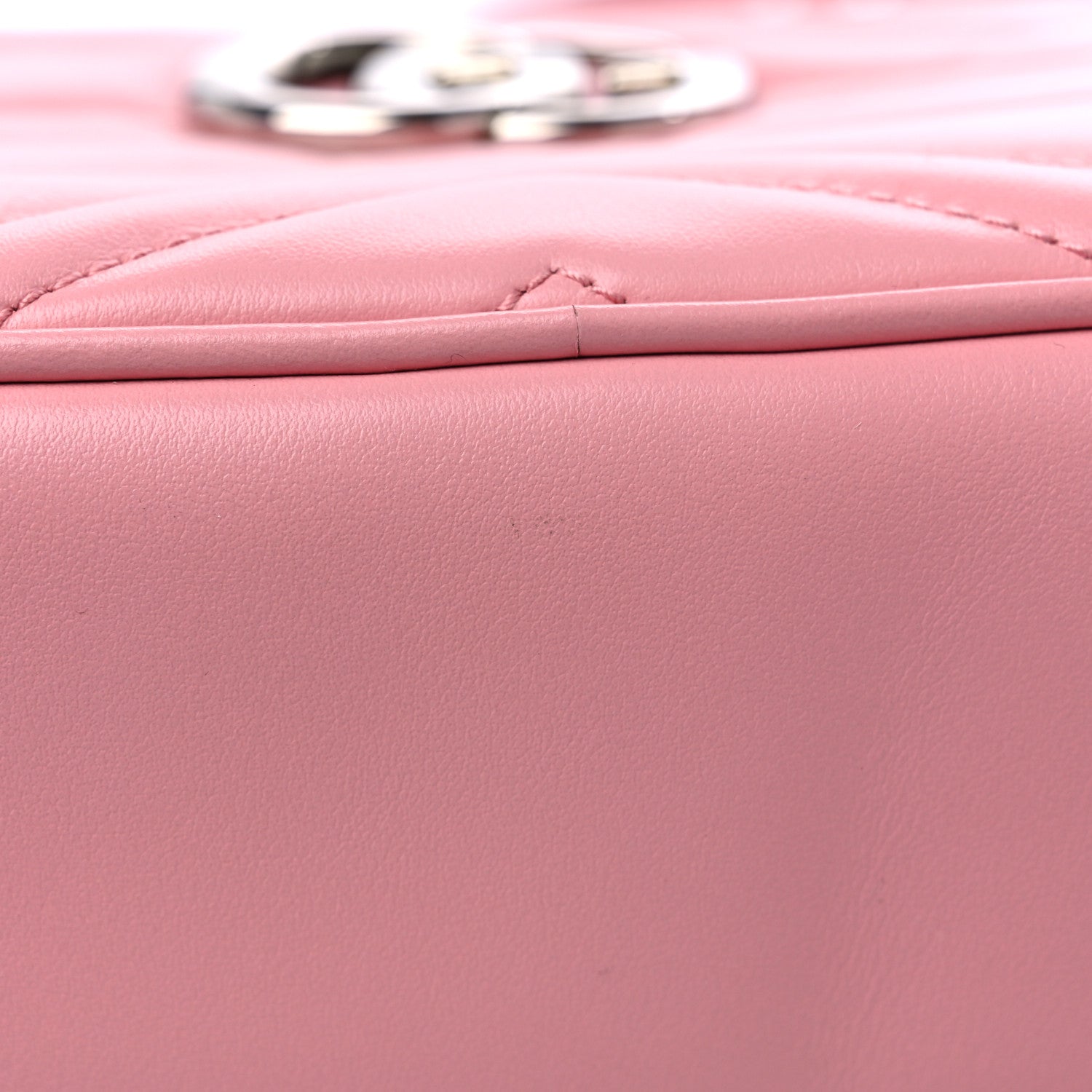 Gucci Calfskin Matelasse Small GG Marmont Chain Shoulder Bag Wild Rose 10 of 10