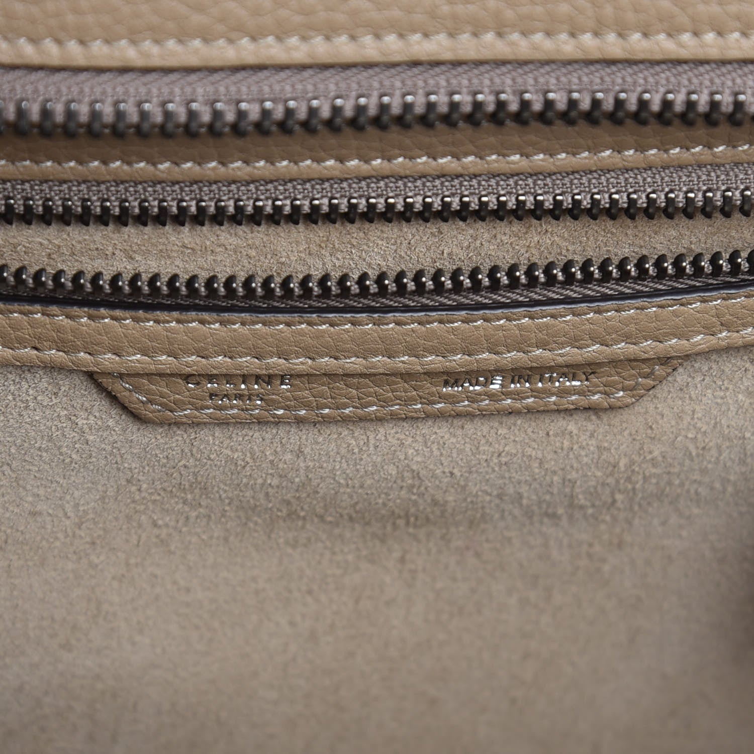 Celine Drummed Calfskin Micro Luggage Dune 8 of 13