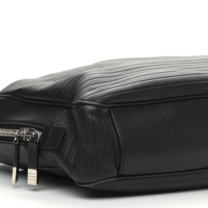 Christian Dior HOMME Calfskin Ribbed Briefcase Black 9 of 11