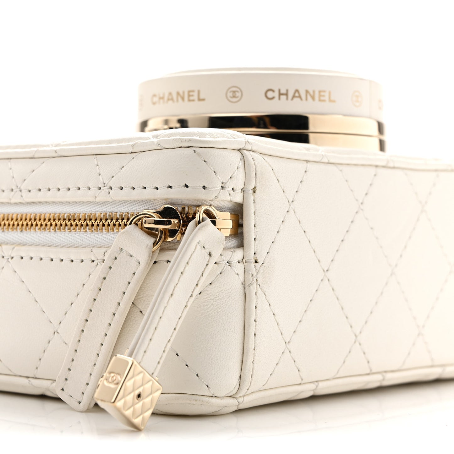 Lambskin Quilted Coco Click Bag White