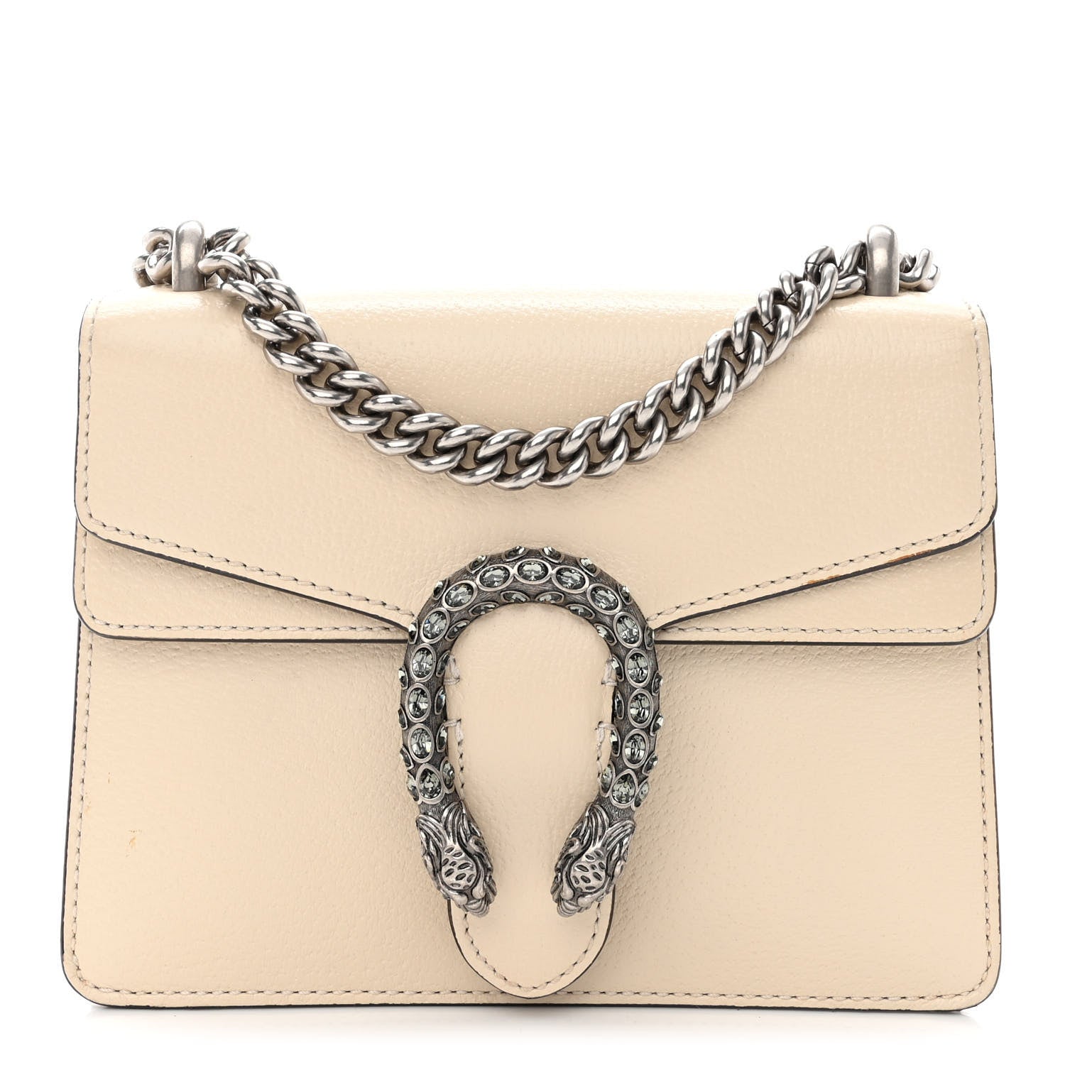 Gucci Textured Calfskin Crystal Mini Dionysus Shoulder Bag Mystic White 1 of 16