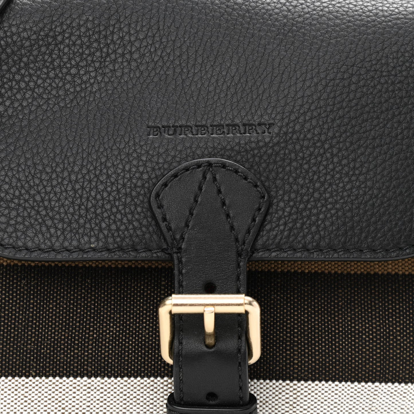 Mega Check Grainy Calfskin Small Gowan Messenger Bag Black