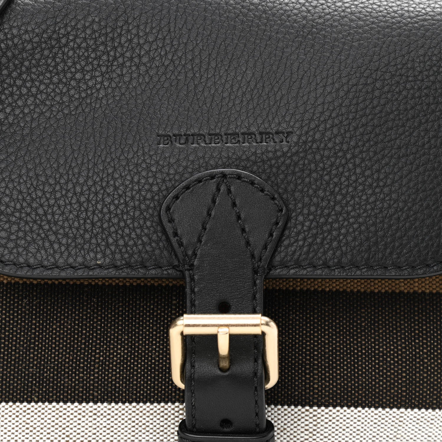 Burberry Mega Check Grainy Calfskin Small Gowan Messenger Bag Black 9 of 12