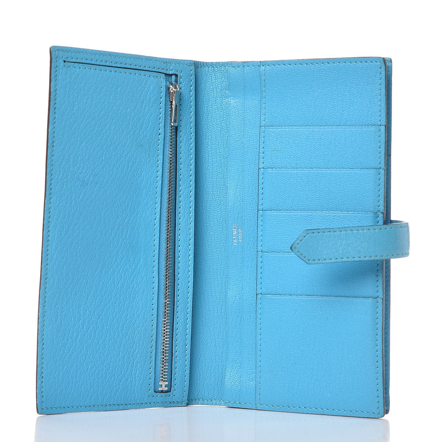 Chevre Mysore Bearn Gusset Wallet Bleu Azteque
