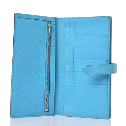 Hermes Chevre Mysore Bearn Gusset Wallet Bleu Azteque 5 of 10