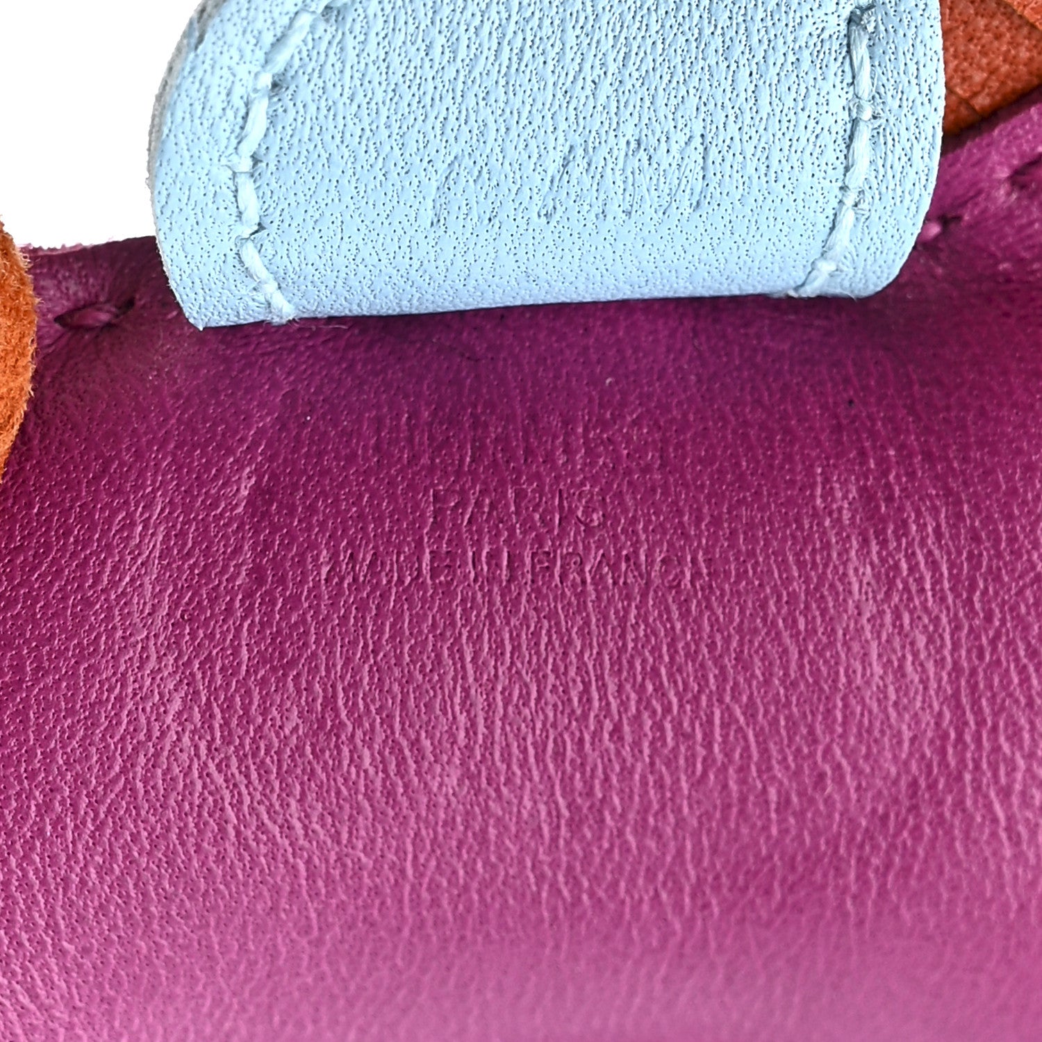 Hermes Milo Lambskin Grigri Rodeo Horse Bag Charm PM Rose Pourpre Cornaline Celeste 4 of 4
