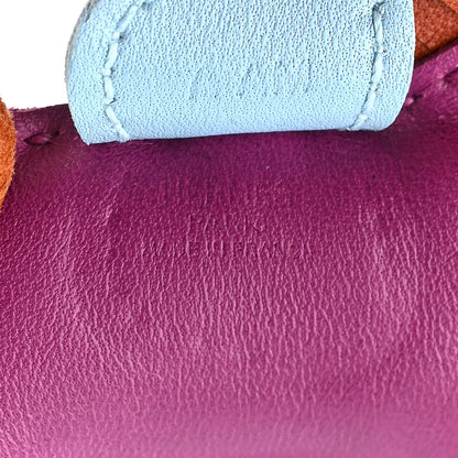 Hermes Milo Lambskin Grigri Rodeo Horse Bag Charm PM Rose Pourpre Cornaline Celeste 4 of 4