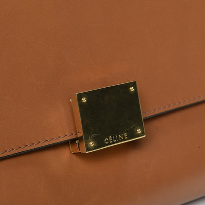 Celine Natural Calfskin Suede Medium Trapeze Tan 7 of 10