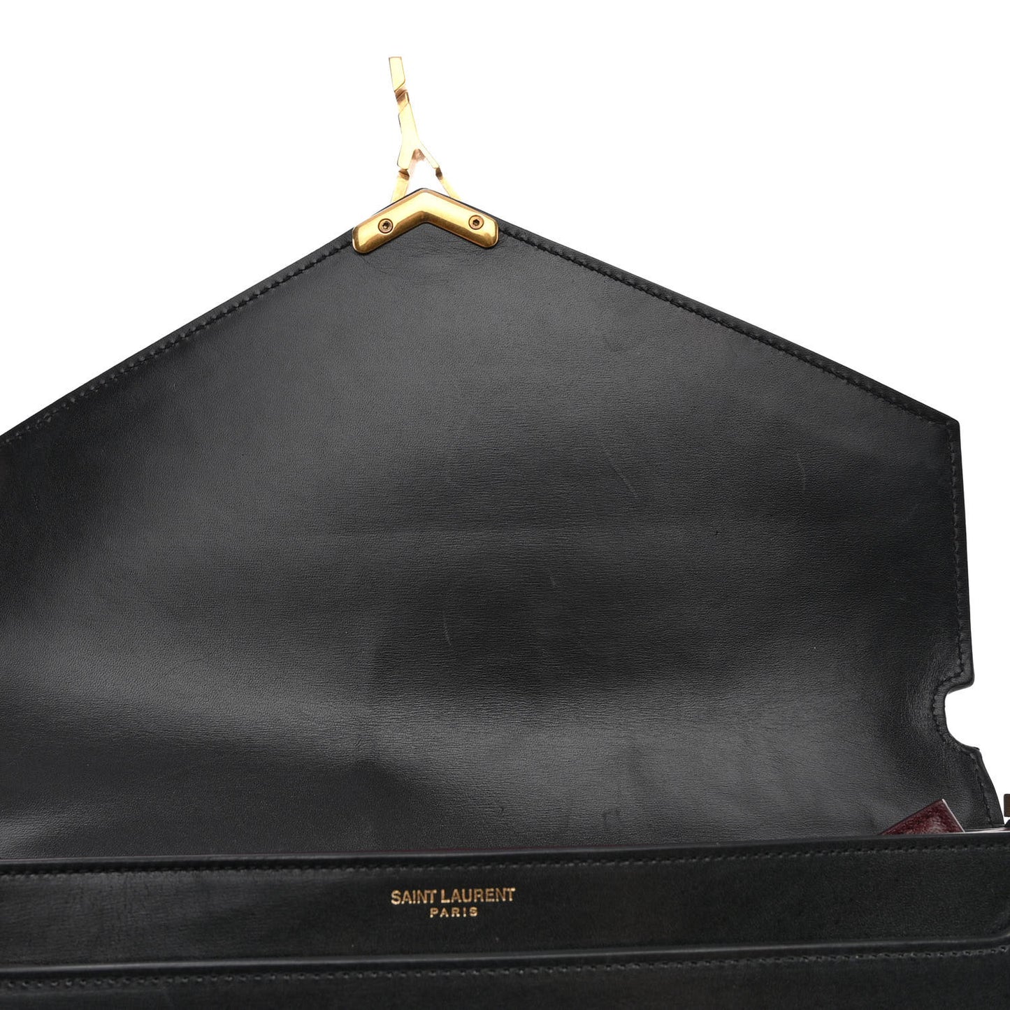 Smooth Calfskin Monogram Cassandra Clasp Bag Black Rouge Legion
