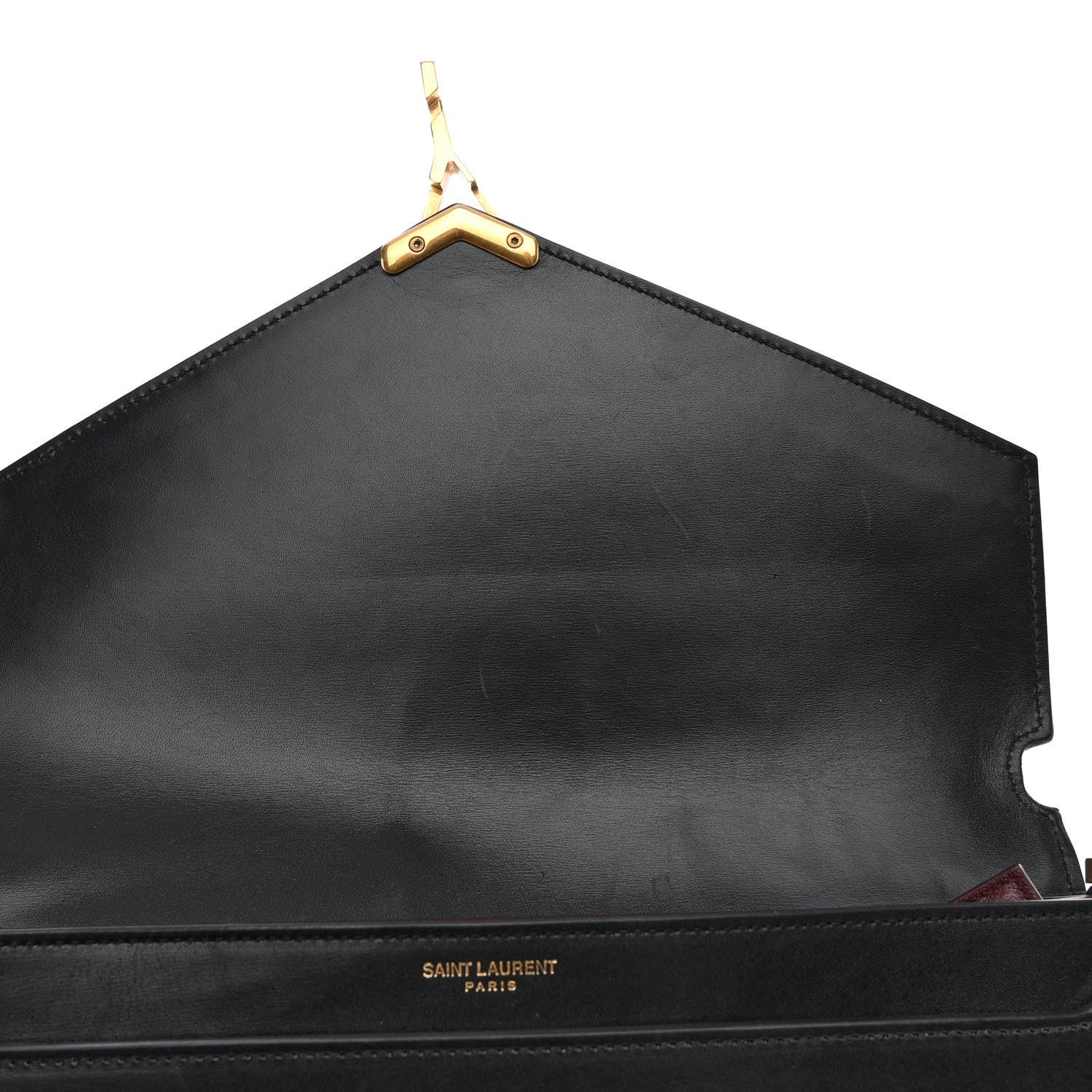 Saint Laurent Smooth Calfskin Monogram Cassandra Clasp Bag Black Rouge Legion 14 of 17