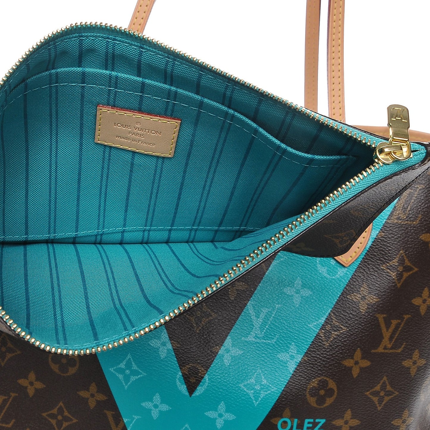 Monogram V Neverfull MM Turquoise