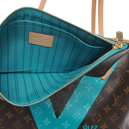 Louis Vuitton Monogram V Neverfull MM Turquoise 7 of 9