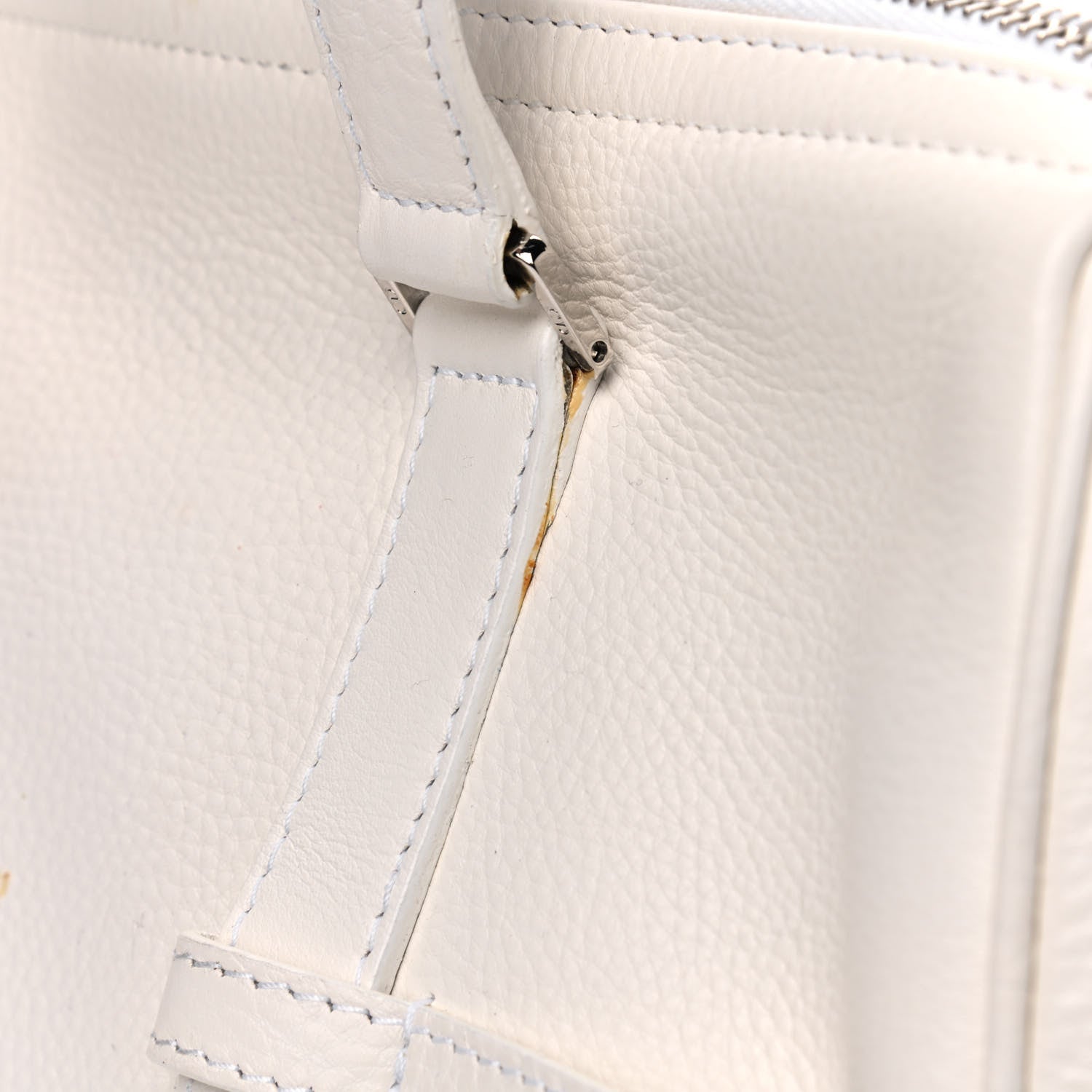 Christian Dior Calfskin Logo Charms Boston White 8 of 15