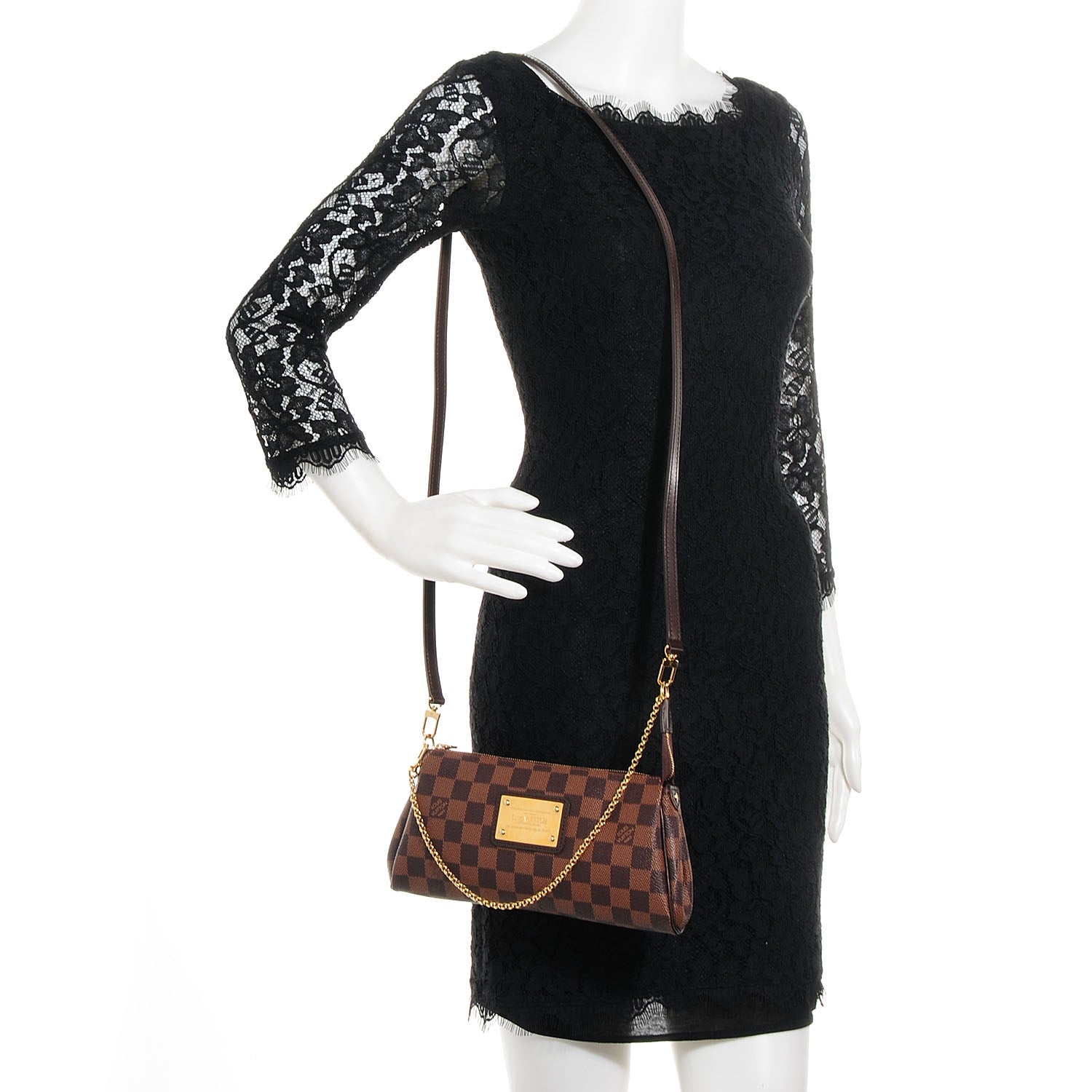 Louis Vuitton Damier Ebene Eva Clutch 2 of 7