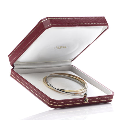 Cartier 18K Pink Yellow White Gold 3.5mm Trinity Bangle Bracelet 62 5 of 5