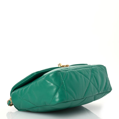 Chanel Goatskin Quilted Medium Chanel 19 Flap Green 4 of 12